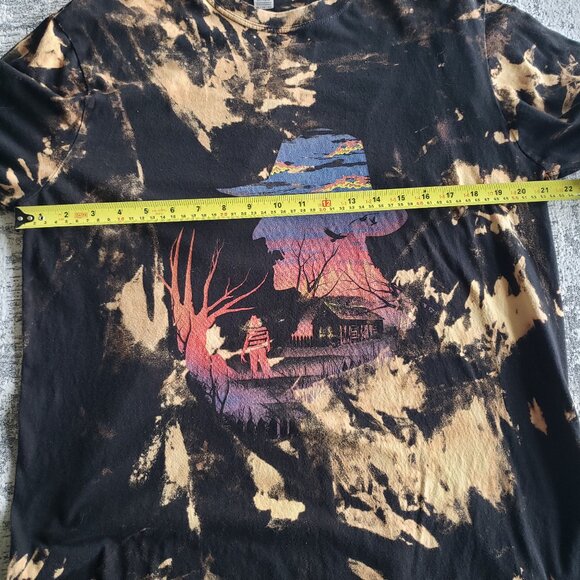 XL Freddy Krueger Bleach Tie Dye Shirt custom DIY + ooak Gildan - Picture 6 of 7